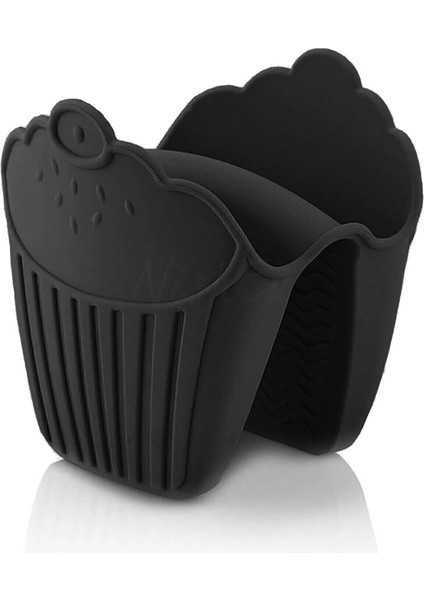 Mikrodalga Fırın Tencere Tepsi Tutucu Silikon Fırın Eldiveni Isı Yalıtımlı – Siyah