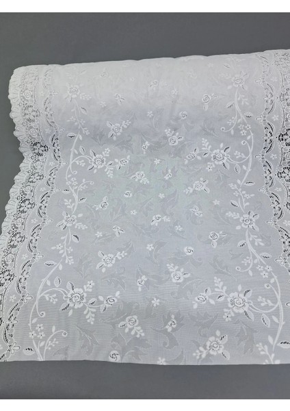 Pvc Küpür Dantel Raf ve Dolap Örtüsü Runner Beyaz