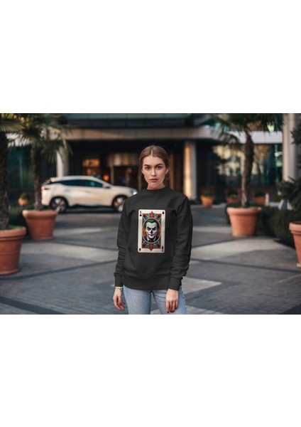 Bisklet Yaka Unisex Uzun Kollu Sweatshirt Joker Baskılı fiyatları