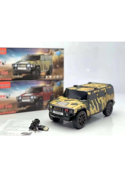 WS590 Model Jeep Araba Tws Müzik Çalar Kolon Bluetooth Hoparlör Speaker 8 Watt Fm Radyo Sd Kart USB modelleri