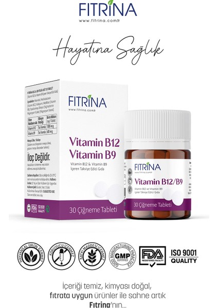 Vitamin B12 & B9 Folik Asit 30 Tablet fırsatları