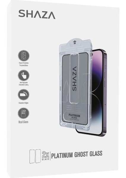 Airglass Privacy Apple iPhone 13 Pro Max/14 Plus Ile Uyumlu Uygulama Aparatlı Hayalet Cam Ekran Koruyucu 2 Adet
