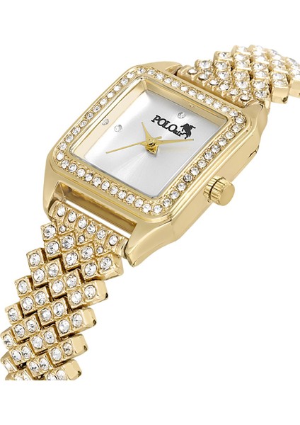 Lüx Taşlı Kadın Kol Saati Gold PL-1487B1X