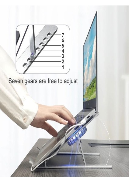 2xHız Kademe RGB Işıklı 17 inç Dizüstü Laptop Notebook Soğutucu Alüminyum Fanlı Stand