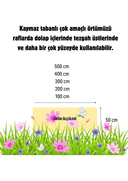 Pvc Küpür Dantel Raf ve Dolap Örtüsü Runner Krem