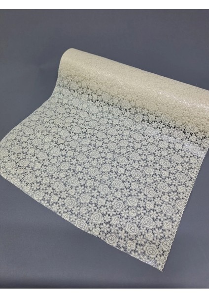 Pvc Küpür Dantel Raf ve Dolap Örtüsü Runner Krem fiyatları