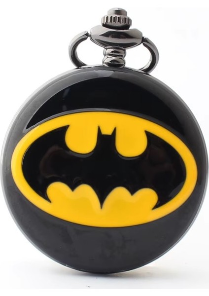Dc Batman Piano Black Parlak Siyah Köstekli Zincirli Quartz Cep Saati