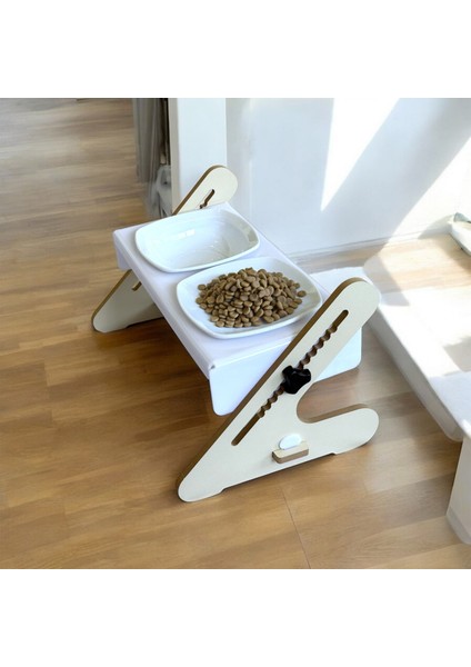 Kedi Mama Su Kabı Yükseklik Açı Ayarlı