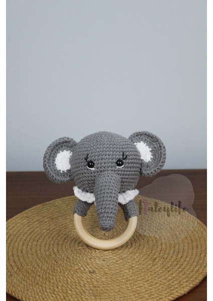 Amigurumi Bebek Fil Çıngırak Diş Kaşıyıcı