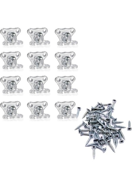 Şeffaf Açılı Çektirme T Bağlantı %100 Kırılmaz Dolap Raf Çekmece Sabitleme 12 Adet-Vida 48AD. fiyatları