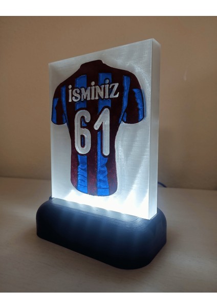 Kişiye Özel Isimli ve Numaralı Forma Kabartmalı Taraftar Dekoratif LED Lamba Kablolu Beyaz LED