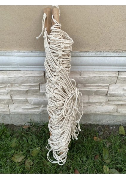 Tek Kişilik Çift Örgülü Makrome Hamak 10 Metre Bağlama Ipi 95X220 cm