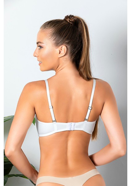 Kadın Balenli Tam Destekli Push Up Straplez Lotus Sütyen