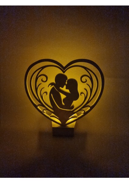 Aşkı Aydınlatan Kalp Şeklinde LED Mumluk 3D Baskı