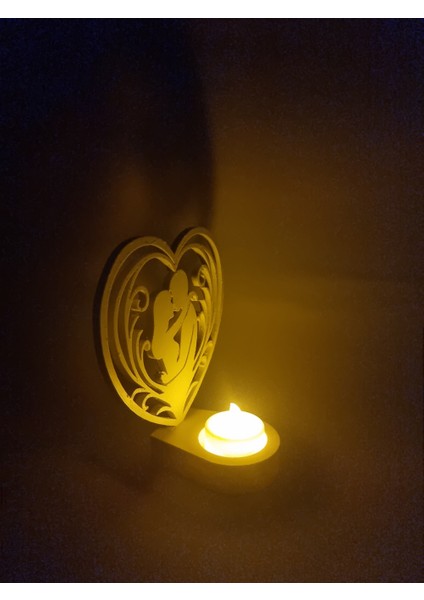 Aşkı Aydınlatan Kalp Şeklinde LED Mumluk 3D Baskı