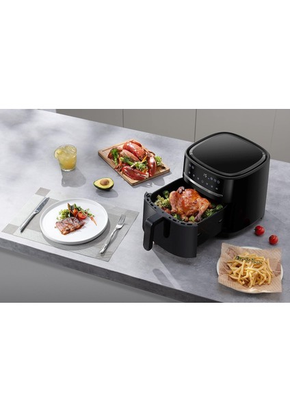 Mi Smart Premium Air Fryer 6 Lt Yağsız Fritöz Akıllı Kontrol Panelli Çift Katmanlı - Onerous Tartı Hediye!