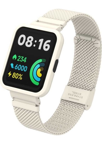 Xiaomi Redmi Watch 2 Lite Uyumlu Krd-66 Metal Kordon Zore - Krem