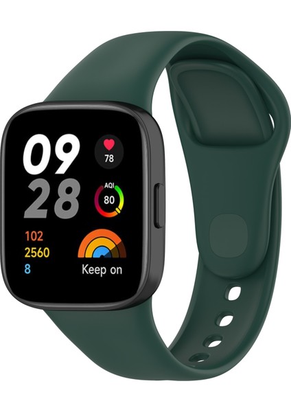 Xiaomi Redmi Watch 3 Uyumlu Krd-81 Uyumlu Kordon Zore - Koyu Yeşil