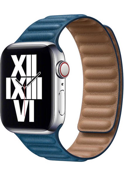 ​​​watch 44MM Uyumlu Krd-34 Deri Kordon Zore - Koyu Yeşil