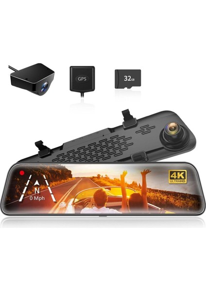 G840S 12" Uyumlu 4K Dikiz Aynası Kamera 2160P Full Hd Akıllı Arka Görüş Kamerası