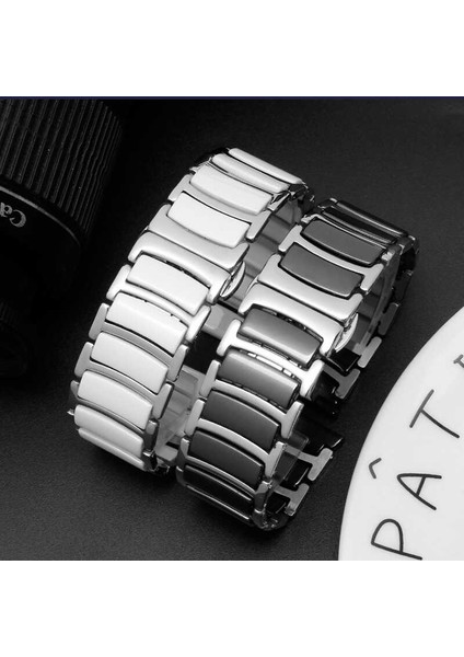 Huawei Watch Gt 3 42MM Seramik Metal Kordon Zore - Siyah-Gümüş
