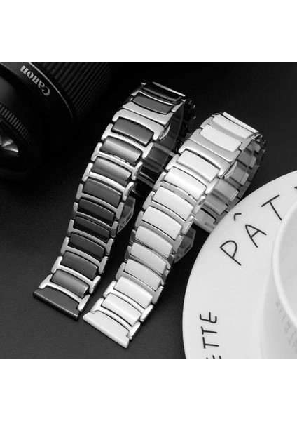 Huawei Watch Gt 3 42MM Seramik Metal Kordon Zore - Siyah-Gümüş