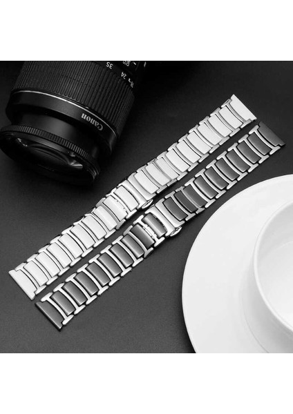Huawei Watch Gt 3 42MM Seramik Metal Kordon Zore - Siyah-Gümüş