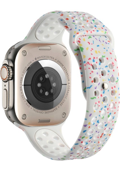 Watch 42MM Kordon Yeni Seri 2023 Krd-02 Uyumlu Strap Kayış Zore - Beyaz