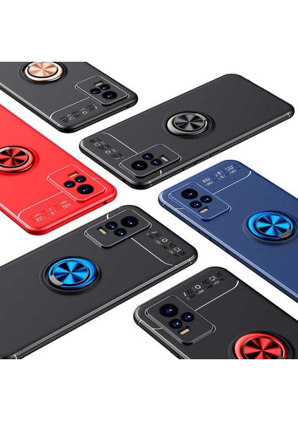 Vivo V21E Kılıf Zore Ravel Silikon Kapak-Siyah-Mavi modelleri