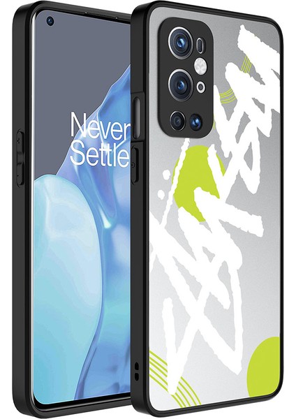 One Plus 9 Pro Kılıf Aynalı Desenli Kamera Korumalı Parlak Zore Mirror Kapak-Yazı