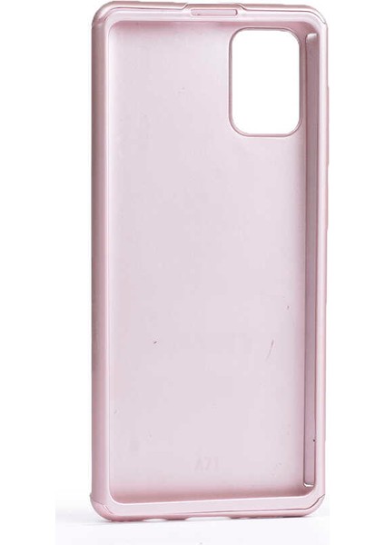 Galaxy A71 Kılıf Zore 360 3 Parçalı Rubber Kapak-Rose Gold