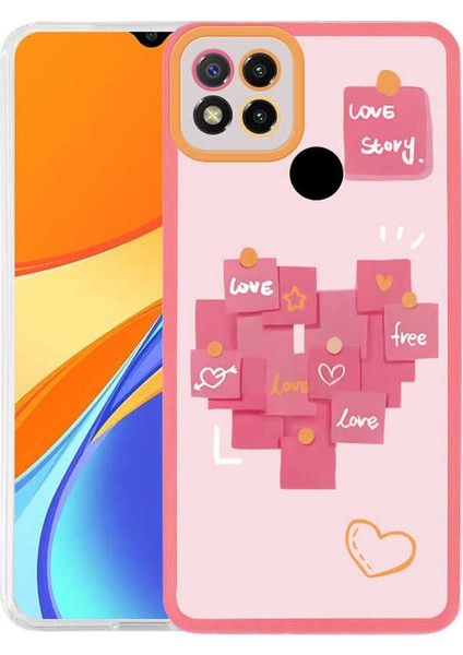 Xiaomi Redmi 9c Kılıf Zore M-Fit Desenli Kapak-Love Story No2