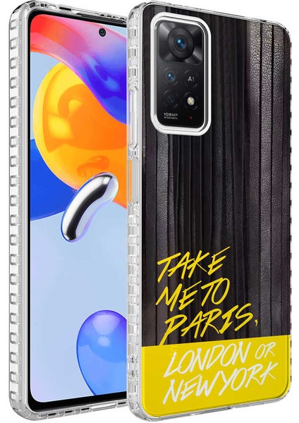 Xiaomi Redmi Note 11 Global Kılıf Airbag Kenarlı Renkli Desenli Silikon Elegans Kapak-No3