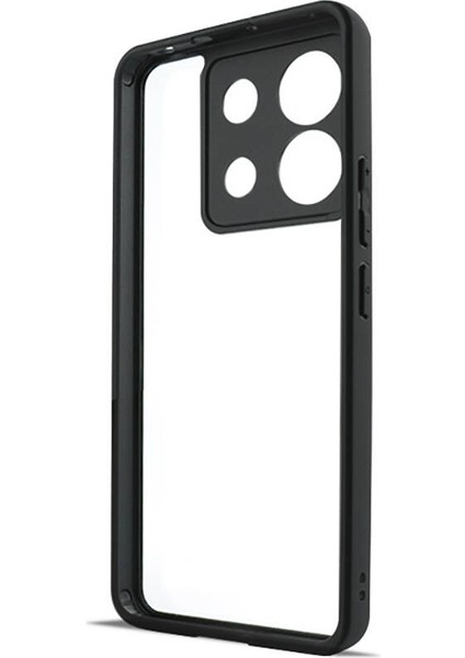 Xiaomi Redmi Note 13 Pro 5g Kılıf Kamera Korumalı Şeffaf Arka Yüzey New Roll Kapak-Siyah