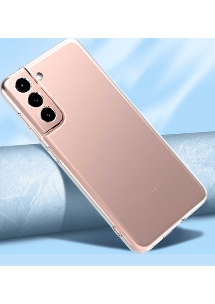 Galaxy S22 Plus Kılıf Kamera Korumalı Süper Silikon Kapak-Renksiz