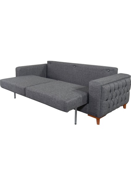 Nola Üçlü Kanepe & Bazalı Yataklı Koltuk - Antrasit Keten Kumaş modelleri
