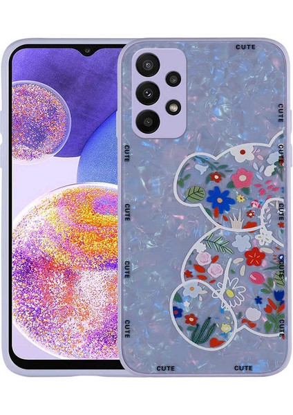 Galaxy A33 5g Kılıf Desenli Sert Silikon Zore Mumila Kapak-Lilac Bear
