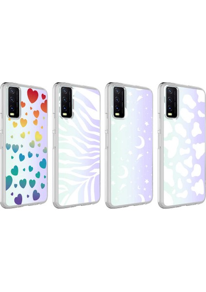 Vivo Y20S Kılıf Zore M-Blue Desenli Kapak-Heart No3 fiyatları