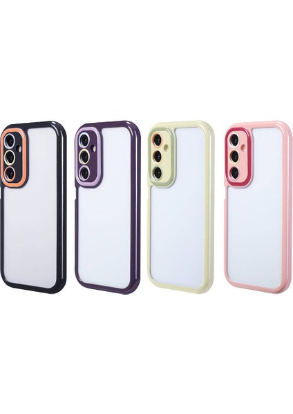 Galaxy A15 Kılıf Kamera Korumalı Renkli Kenar ve Çerçeve Tasarımlı Vitamin Kapak-Yeşil