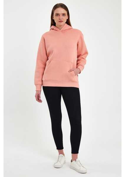 Unisex 3 İplik Şardonlu Kapüşonlu Sweat