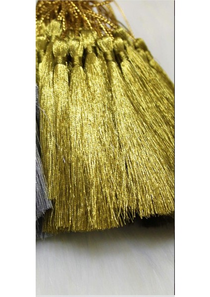 50 Adet Altın Sarı 6 cm İp Püskül