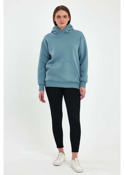 Unisex 3 İplik Şardonlu Kapüşonlu Sweat