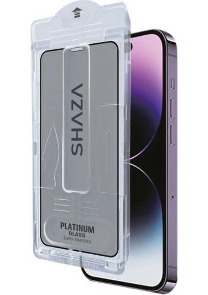 Airglass Privacy Apple iPhone 15 Pro Max Ile Uyumlu Uygulama Aparatlı Hayalet Cam Ekran Koruyucu 2 Adet