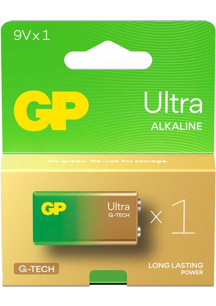 Gp 1604AU-5TR1 Ultra Alkalın 9 Volt Tekli Pil (6LF22/6LR61/6LP3146/MN1604)