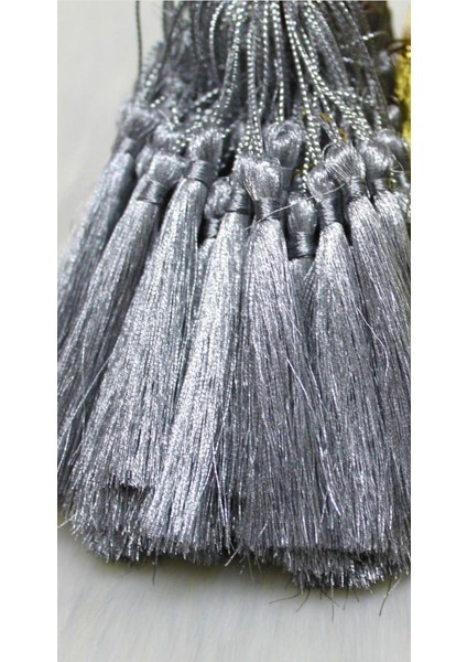 50 Adet Gümüş 6 cm İp Püskül