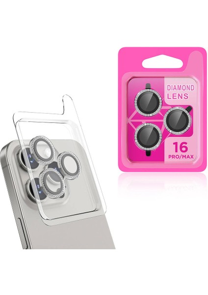 Apple iPhone 16 Pro Zore Cl-06 Kamera Lens Koruyucu-Titanyum-Gri