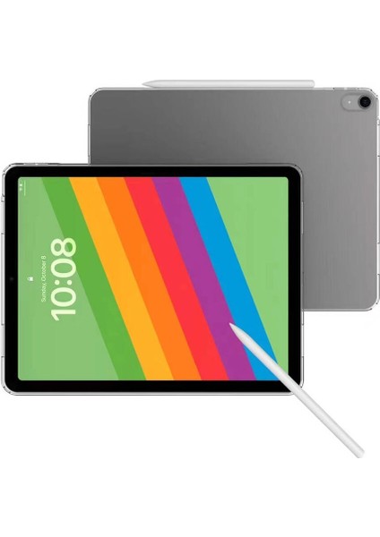 iPad Air 11 2024 Kılıf Uyumlu Tablet Nitro Anti Shock Silikon Kapak-Şeffaf