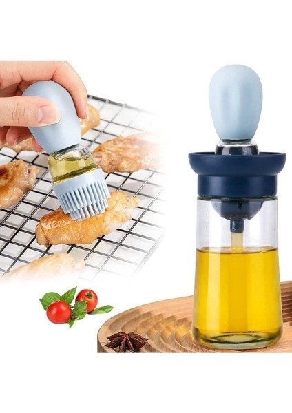 Cam Hazneli Şişe Silikon Yağ Sos Yumurta Fırçası Yağlama Fırçası