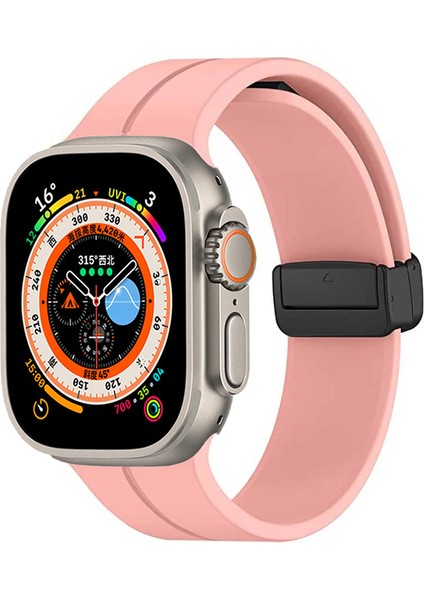 Watch Ultra 49MM Uyumlu Krd-84 Uyumlu Kordon Zore - Rose Gold