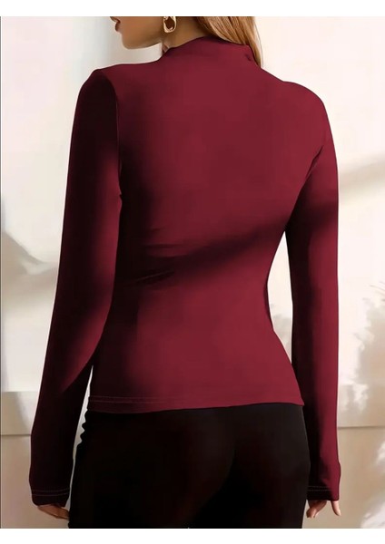 Kadın Dik Yaka Büzgülü Bluz modelleri